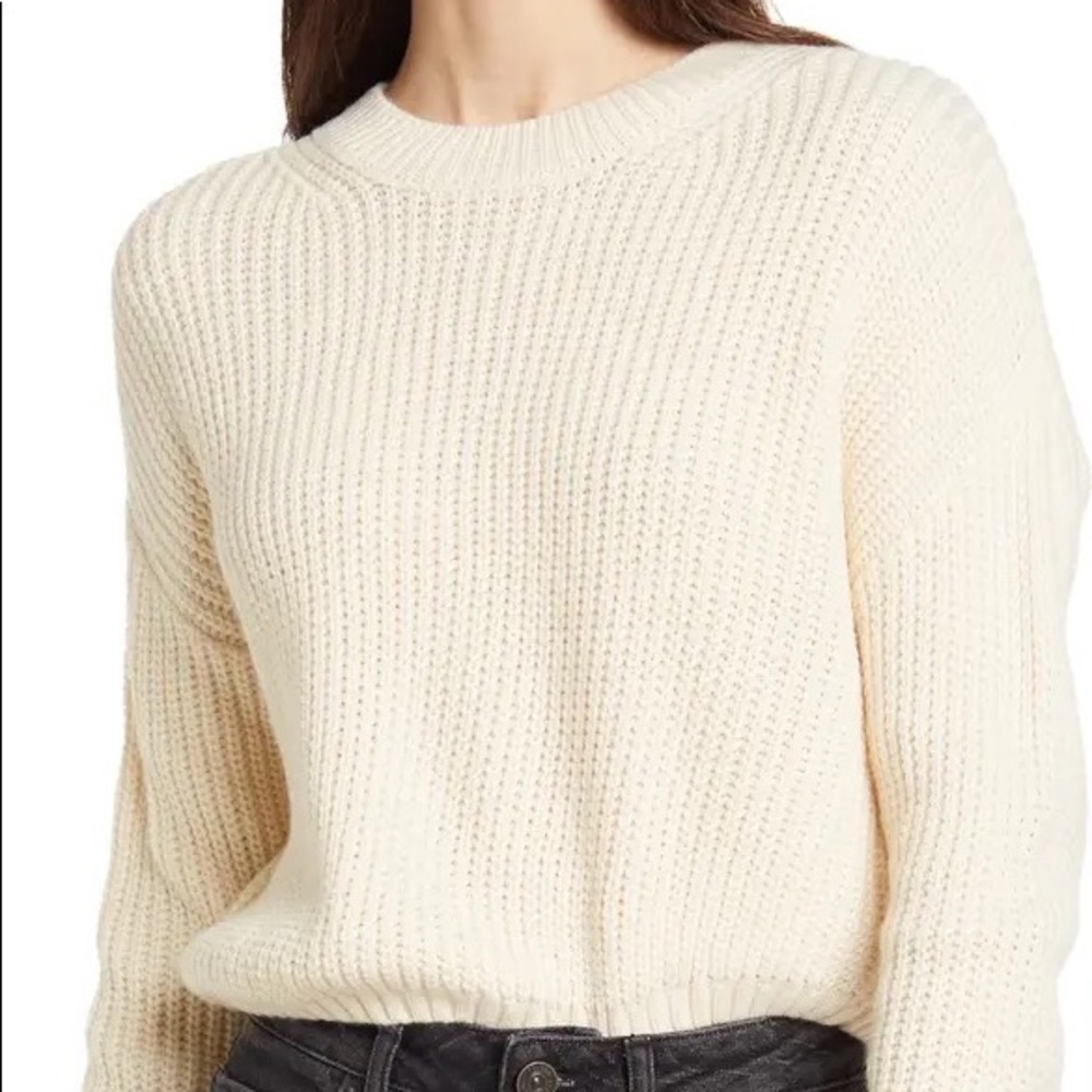 Cropped Crew Neck Sweater